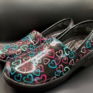 Easy Works Clogs Slip Resistant Hearts‎ Print Comfort Shoes Size 10M